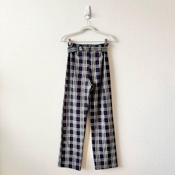 Free People Plaid Modern Love Set Blue Red Size 4 - Picture 8 of 11